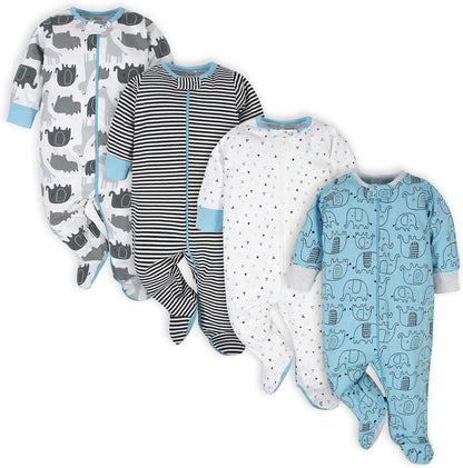 Baby Boys 4-Pack Sleep 'N Plays Footies